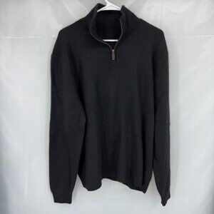 Polo Ralph Lauren Men XL Cashmere 1/4 Zip Pullover Sweater Black Long Sleeve